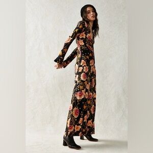 Free People Ruched Shayla Jumpsuit in Twilight Garden XL